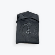 Branded Black Hoodie with Front Big Signature Logo