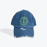 Dark Denim Distressed Baseball Cap