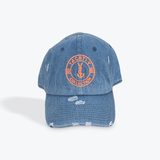 Light Denim Distressed Baseball Cap